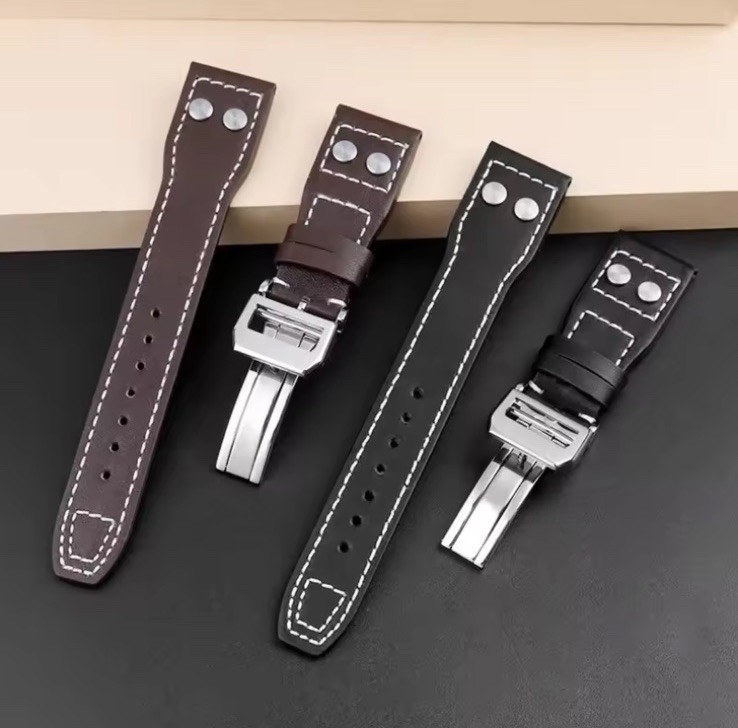Genuine Leather Watch Strap 20mm 22mm For Big Pilot Portugieser With Buckle