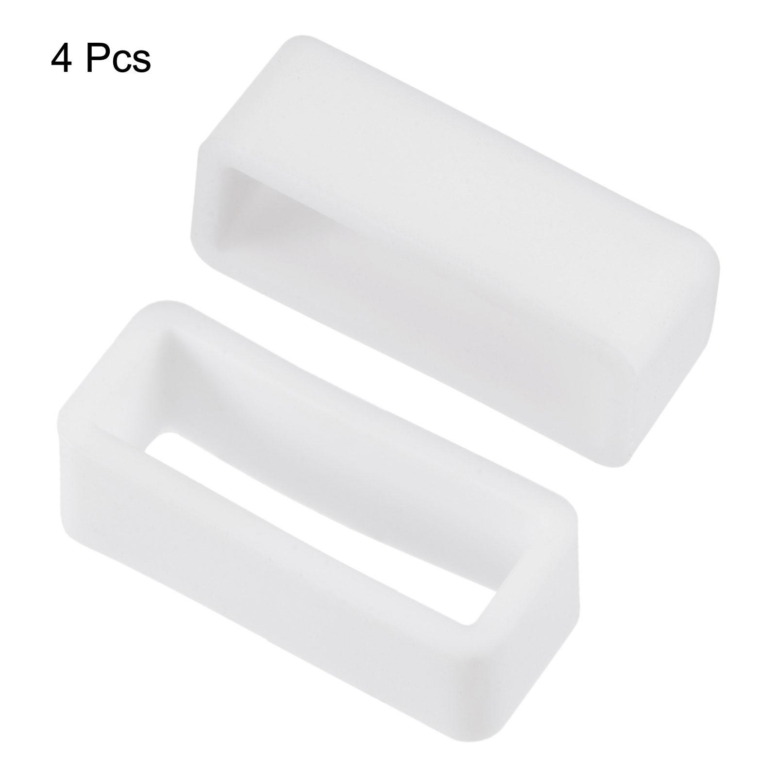 Watch Band Strap Loops Silicone for 20mm Width Watch Band, White 4 Pcs