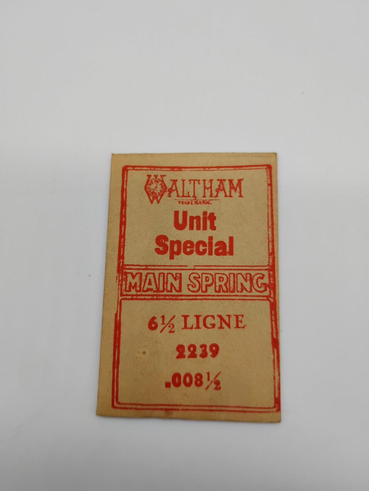 WALTHAM 2239 6 1/2 LINGE 0.008 1/2 SPECIAL UNIT Watch Mainspring Replacement
