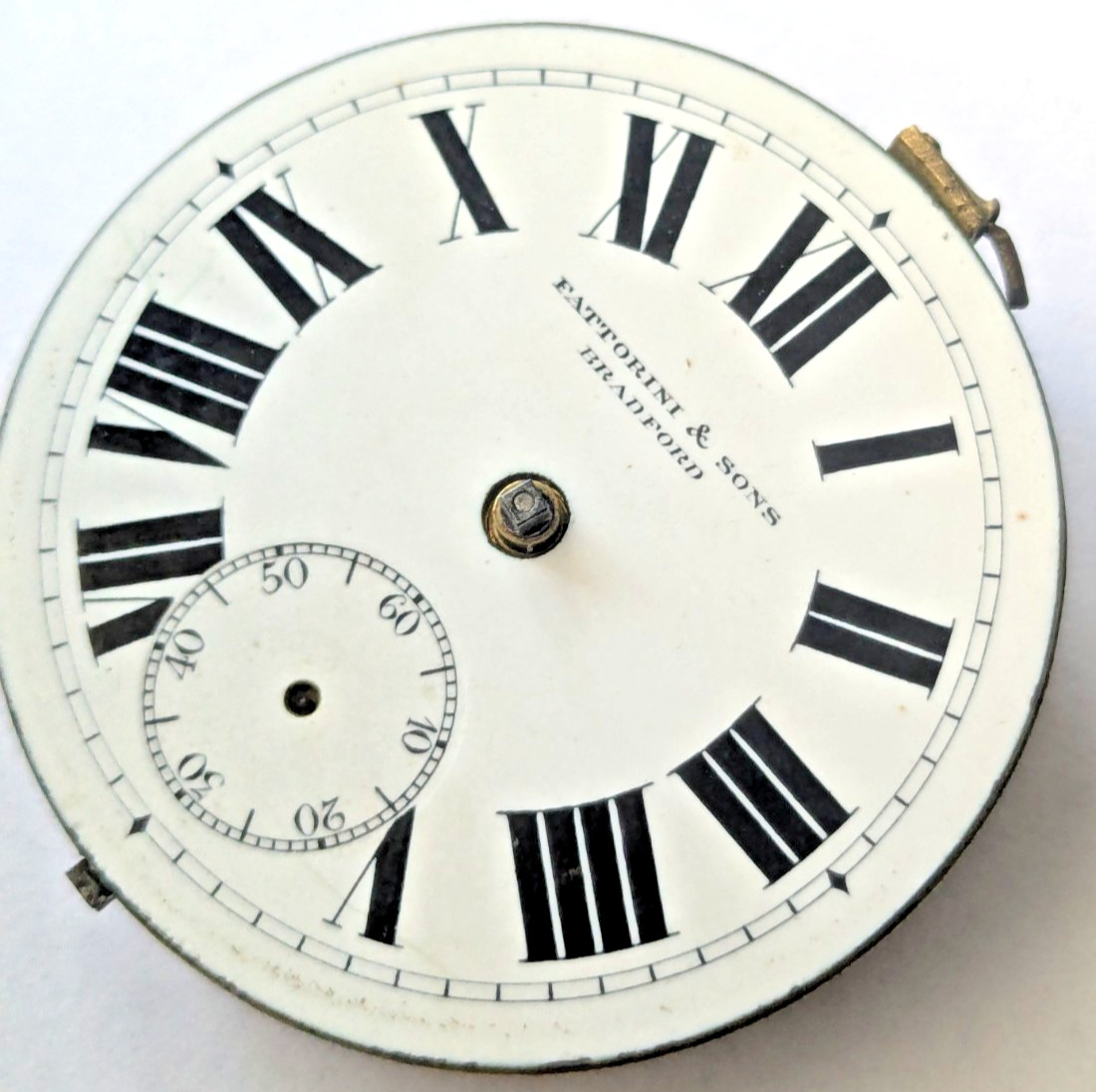 Antique Fattorini Bradford Pocket Watch Movement Errington Factory Under Dial 26