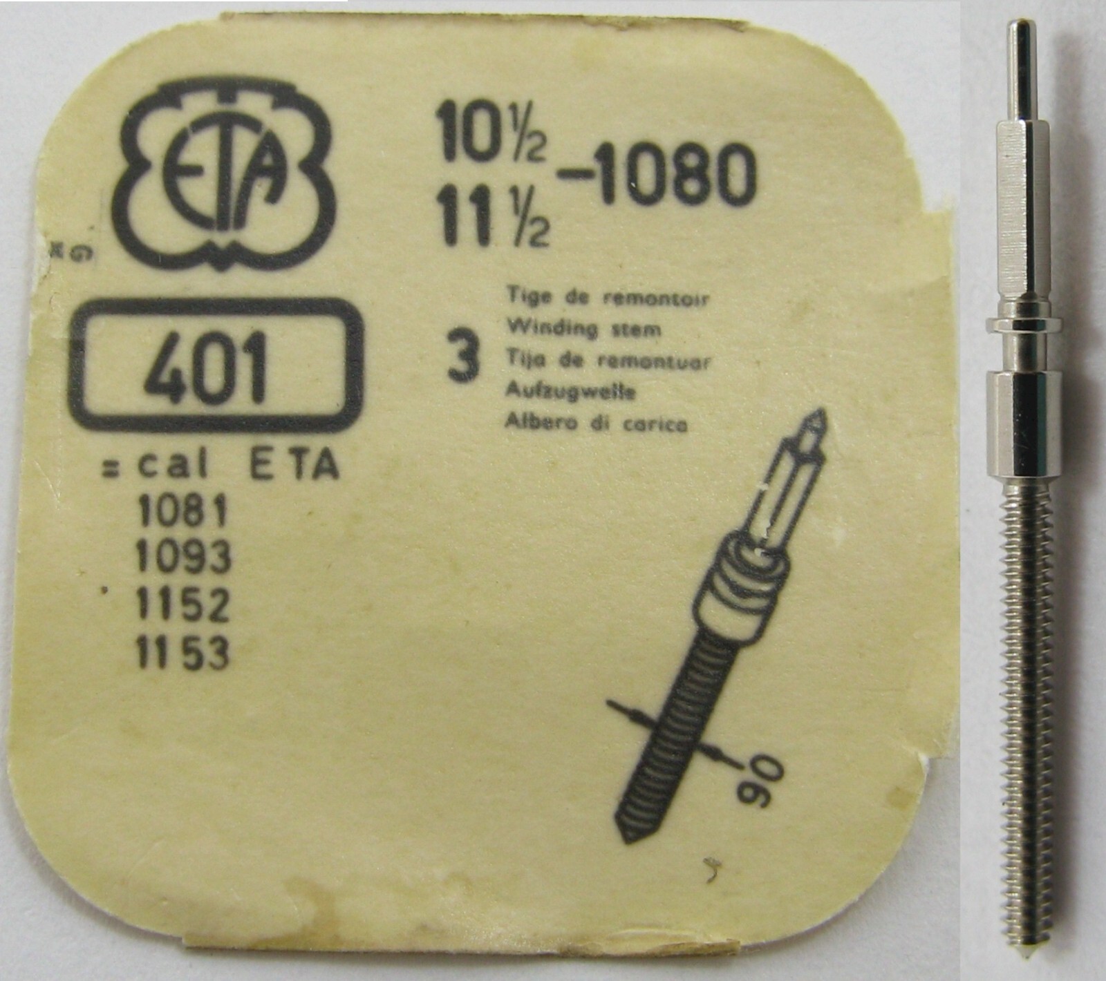 ETA 1080 1081 1093 1152 1153 1156 1180 watch movement part 401 winding stem