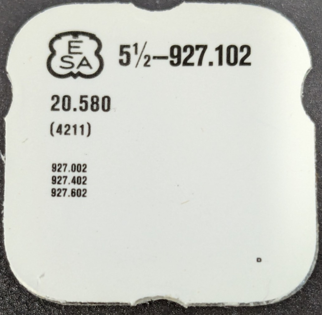 NOS ESA ETA Quartz Watch Cal. 927.102 Rotor Part# 20.580 / 4211