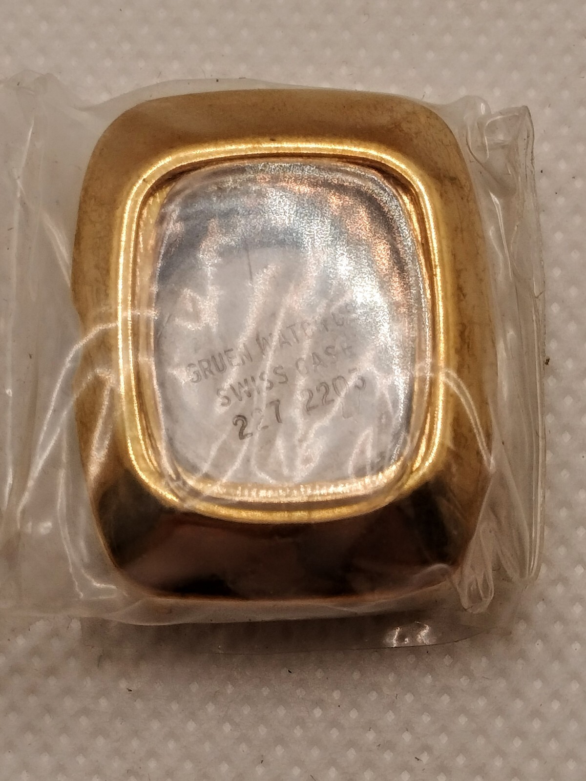 Gruen Watch Case w Crown 227-2203 22mm Swiss Stainless Steel New Old Stock (NOS)