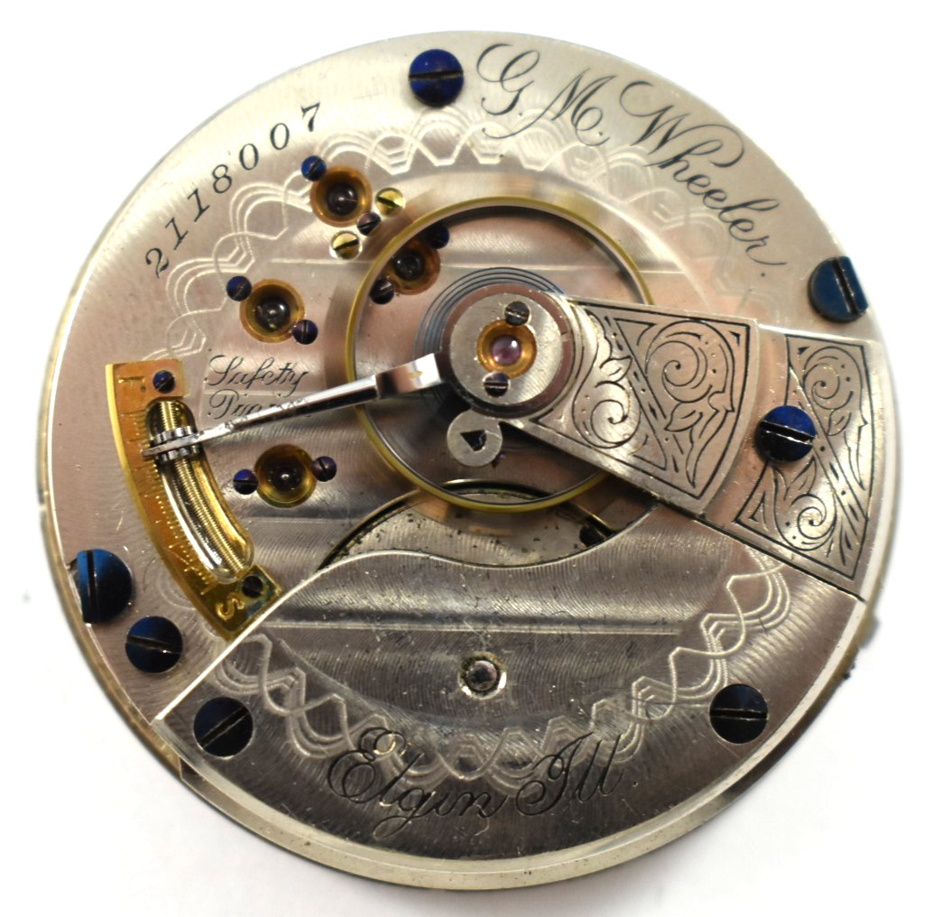 Vintage Elgin G.M Wheeler 18s 15J OF Pocket Watch Movement lot.v5
