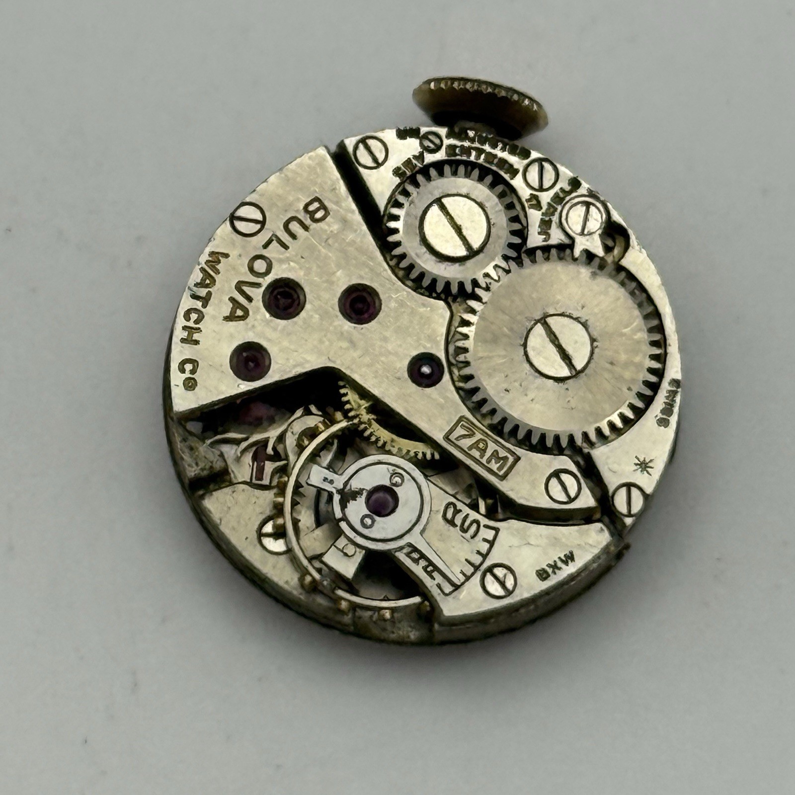 Bulova 7AM Watch Movement Ladies Manual Wind Vintage Swiss Parts Repair 17.4mm