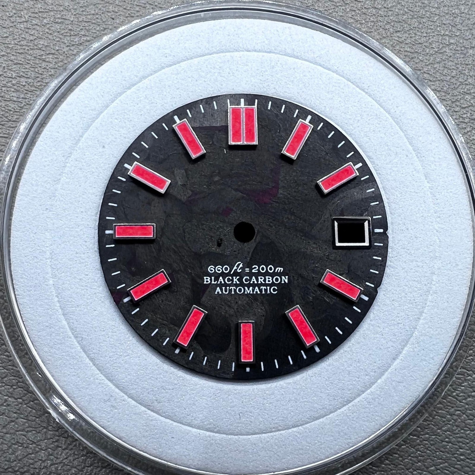 Red Painted Nail C9 Lume 28.5mm Watch Dial Carbon Fiber Black for NH34 NH35