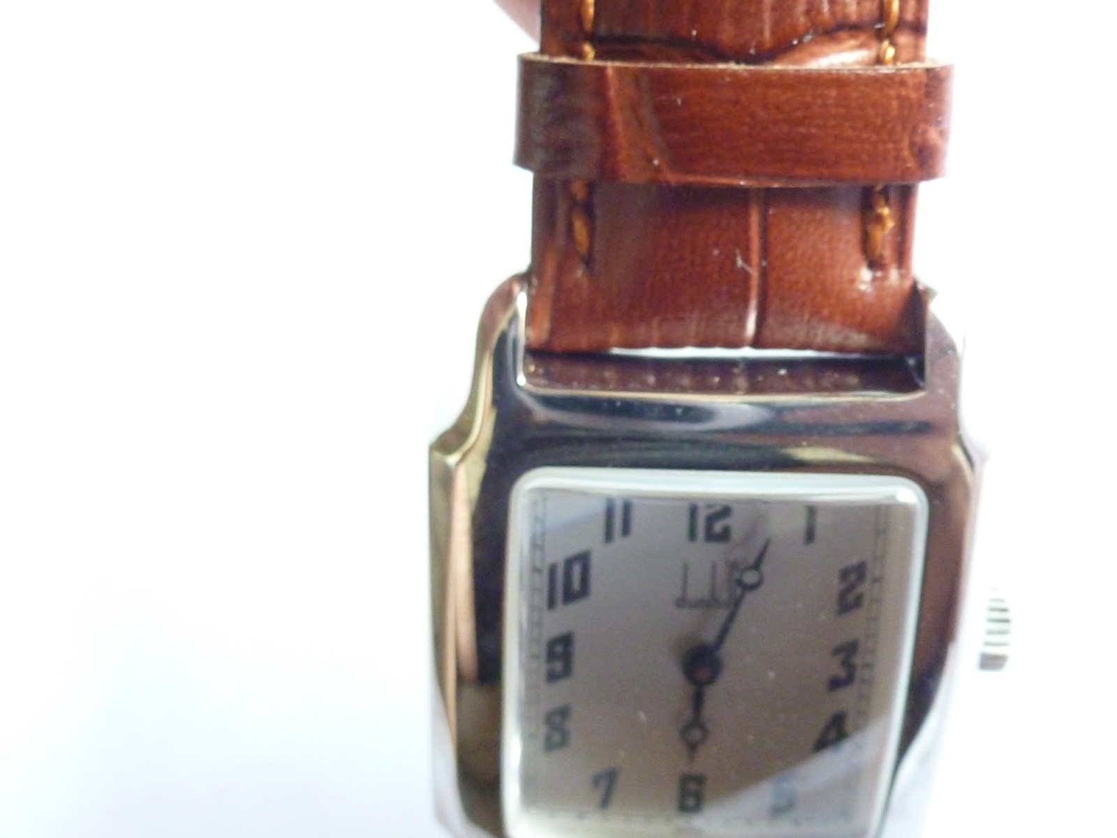 Vintage NOS DUNHILL Men’s Rectangular Steel Wristwatch Manual ETA 28mm x 39mm