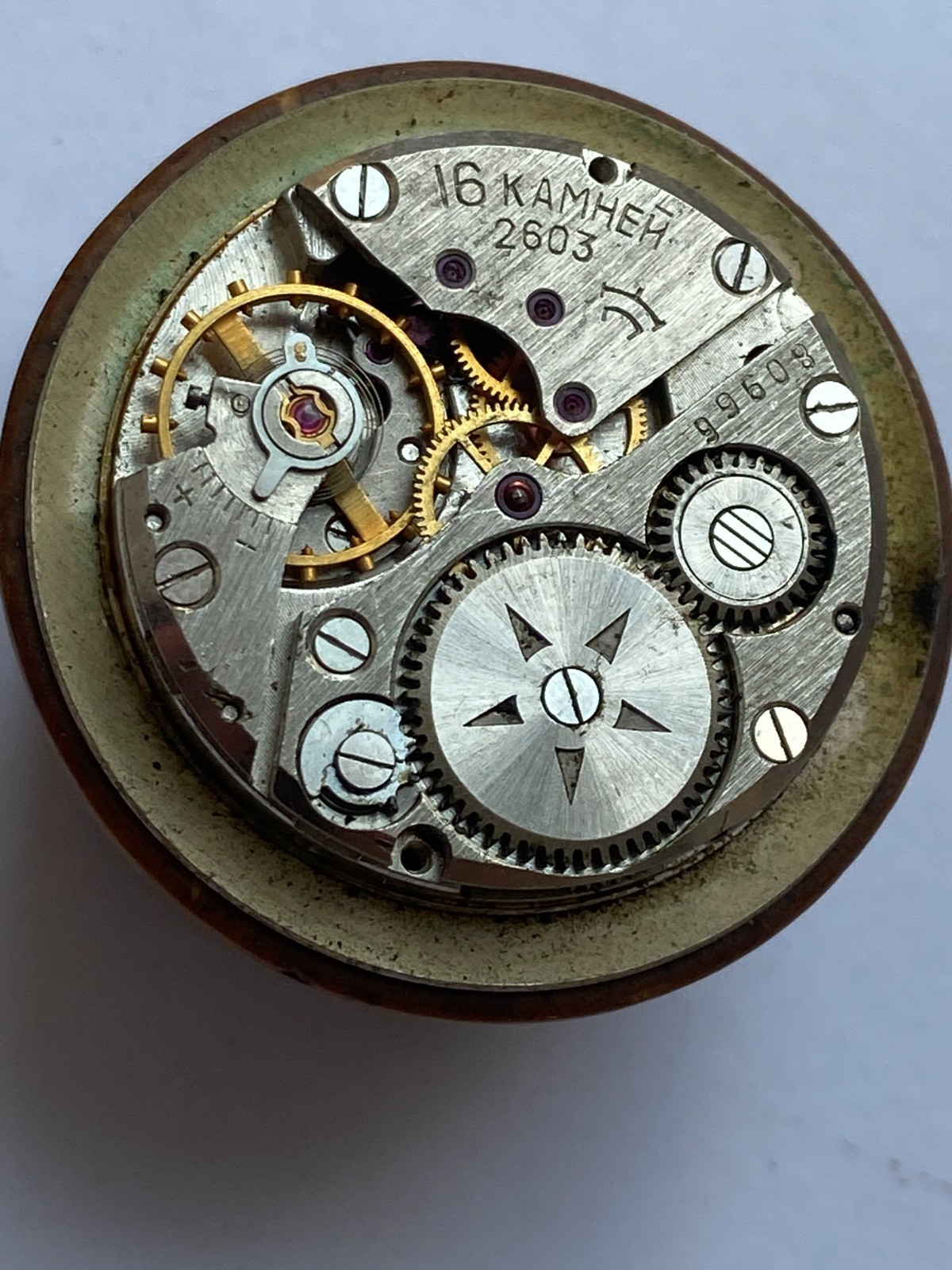 VINTAGE MEN WRIST WATCH FOR PARTS MOVEMENT RAKETA CCCR PAKETA CAL. 2603 16J