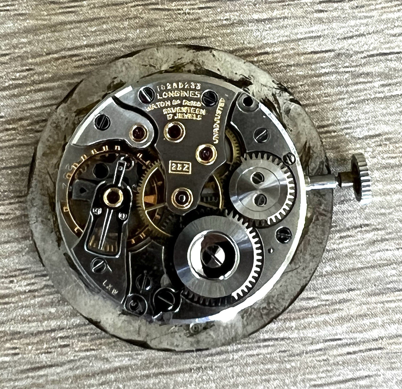 VINTAGE LONGINES DIAMOND DIAL w/ CALIBER 23Z WATCH MOVEMENT – GOOD BALANCE
