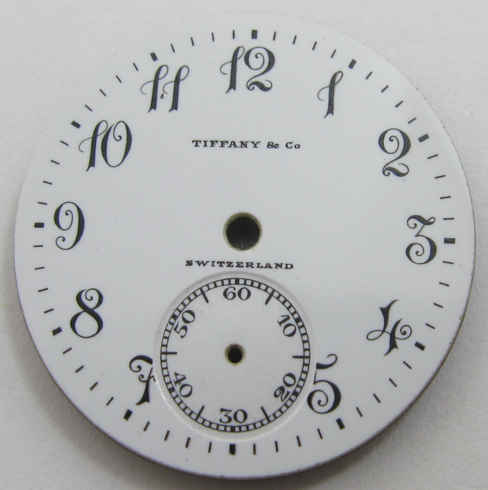Vintage Porcelain Tiffany & Co. Watch Dial ø 25.7 mm