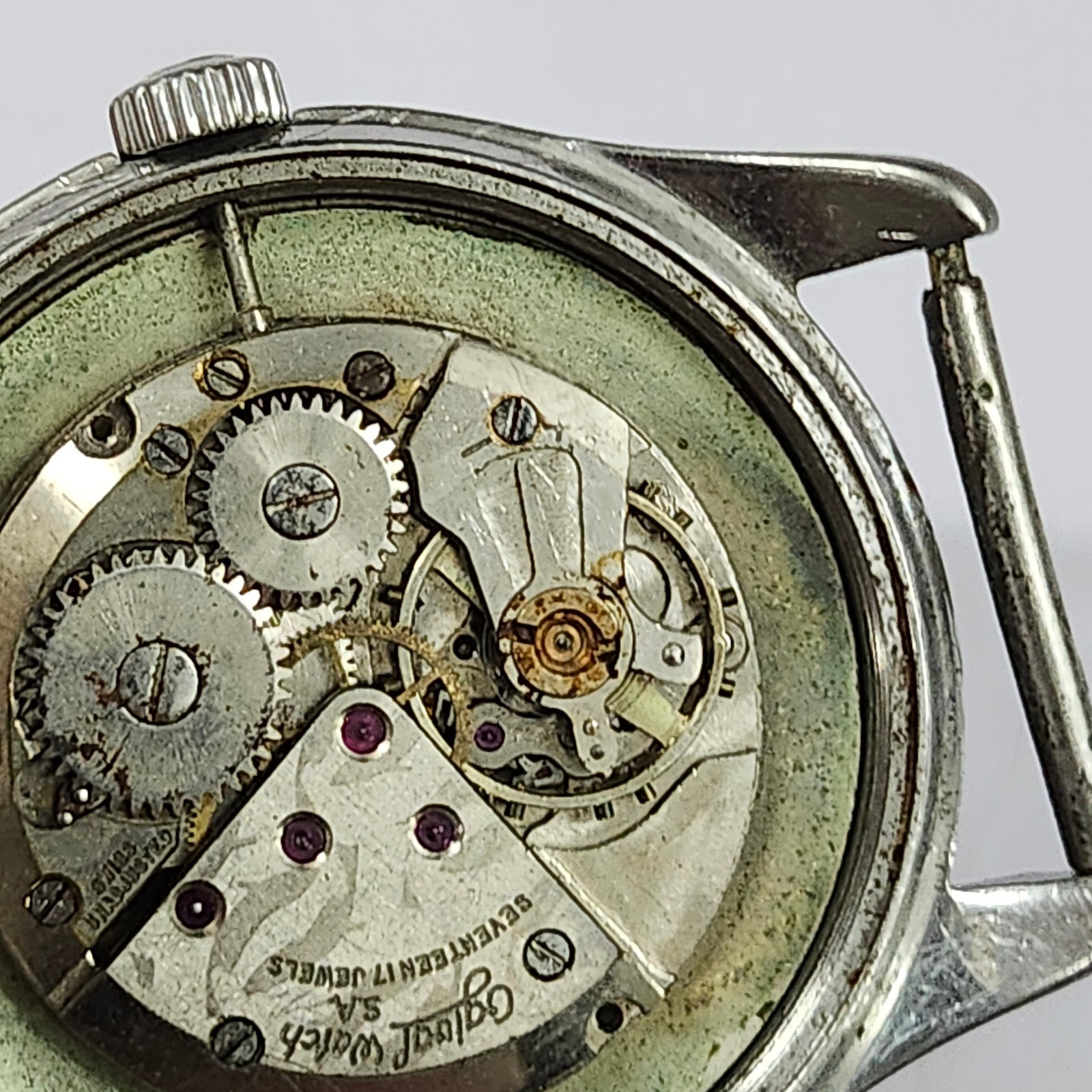 Vintage 1950s Ogival 17 Jewels Manual Swiss Watch – Stainless Steel – For Parts/