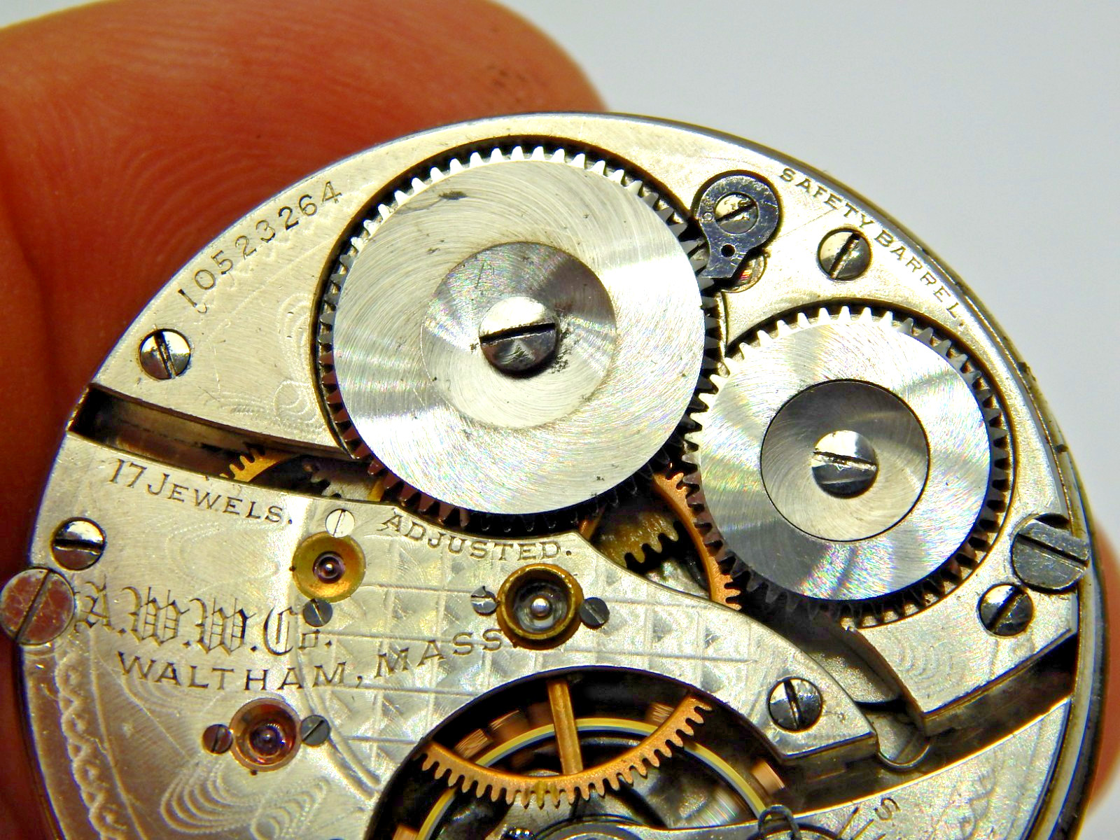 Antique Pocket watch movement Waltham grade 630 model 1899 16 size 17 jewel OF