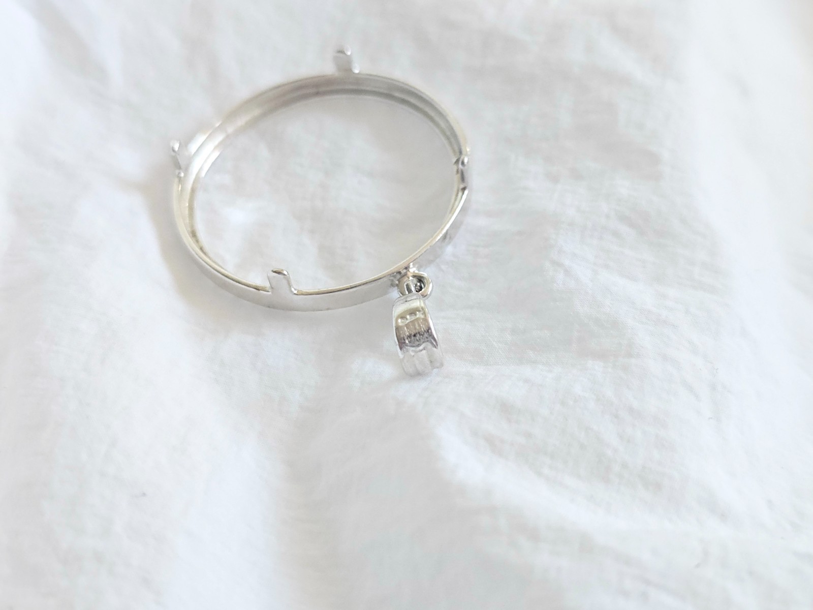 925 Sterling Silver Prong Back Diamond Cut Bezel for 30mm 50 Cent Coins