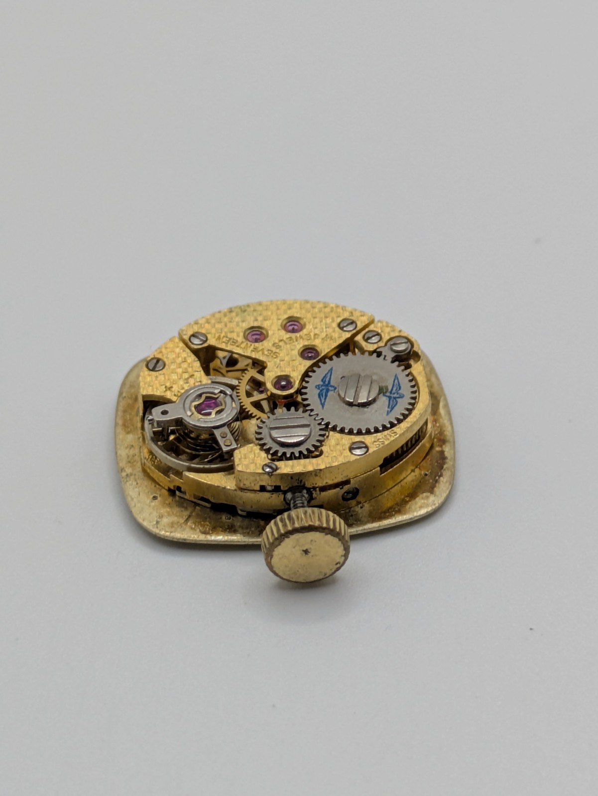 Rotary AS 1977-2 Manual Wind Watch Movement 17 Jewels Swiss Parts Repair 18.7mm