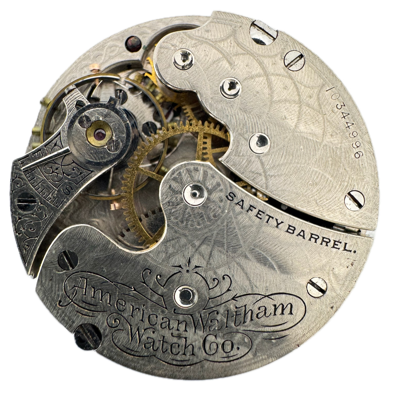 Antique 0s 1901 Waltham 15J Mechanical Hunter Pocket Watch Movement Seaside USA