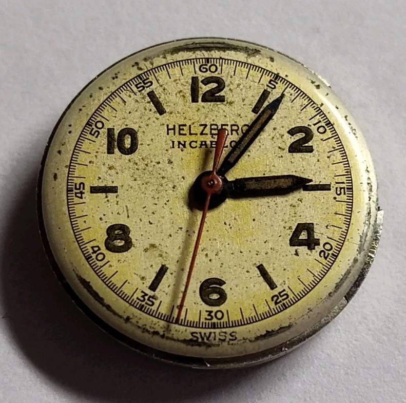 1940’s Laco AS 1240 Watch Movement Good Balance With Complete Case And Hands