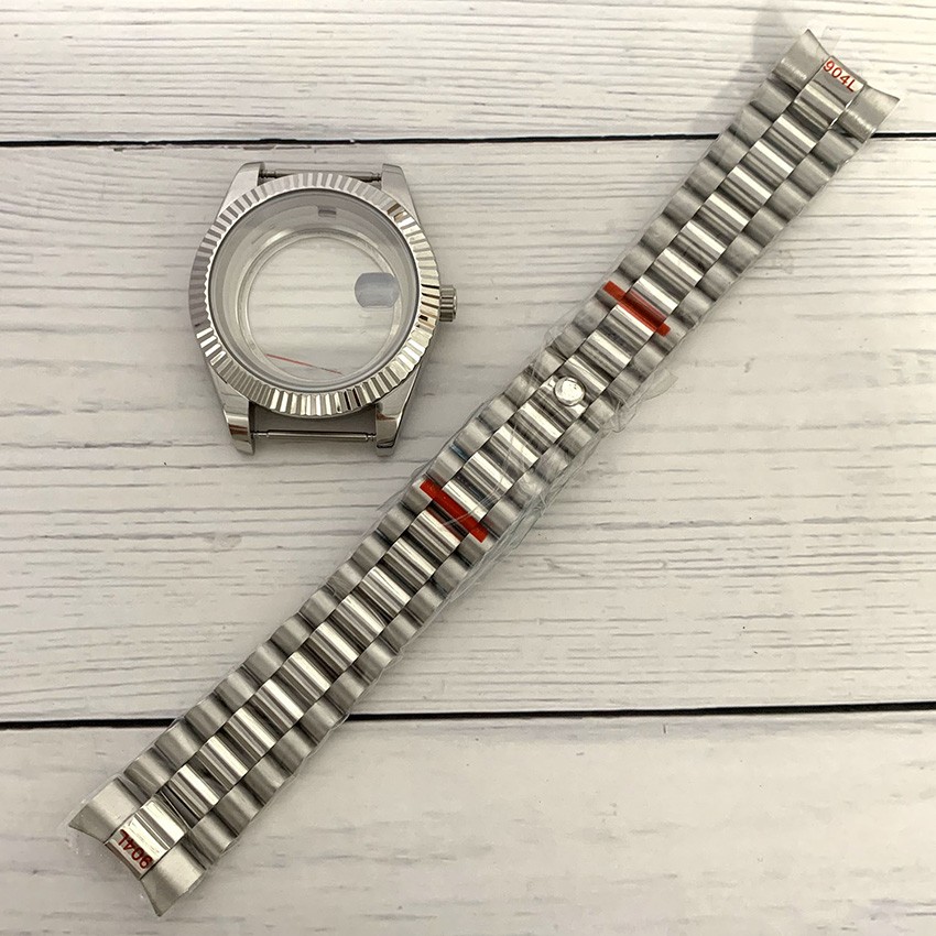 41mm Steel Watch Case 20mm Strap Set Watch Accessory For 8285 Automatic Movement