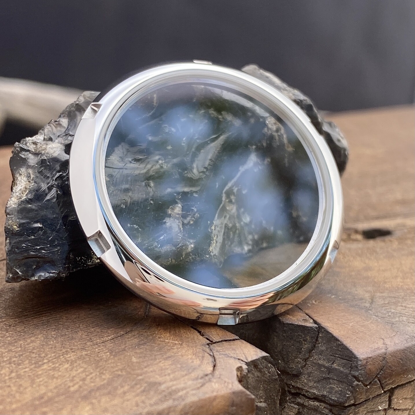 Polished Stainless Steel + Sapphire Display Case Back for Seiko SKX w/ NH35 NH36
