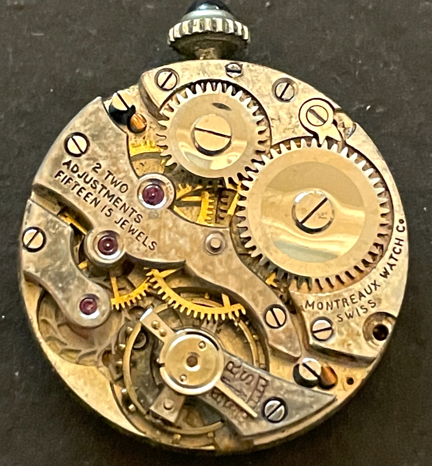 Antique Montreaux Pendant Watch Movement Art Deco Running 23.8mm 8/0s 15j Swiss