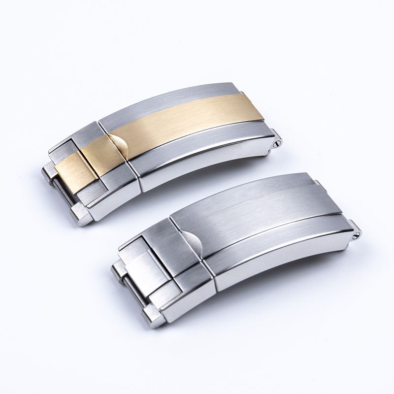 17x9mm 904L Two Tone Silver Buckle Deployment Clasp Fits Rolex Submariner 41mm