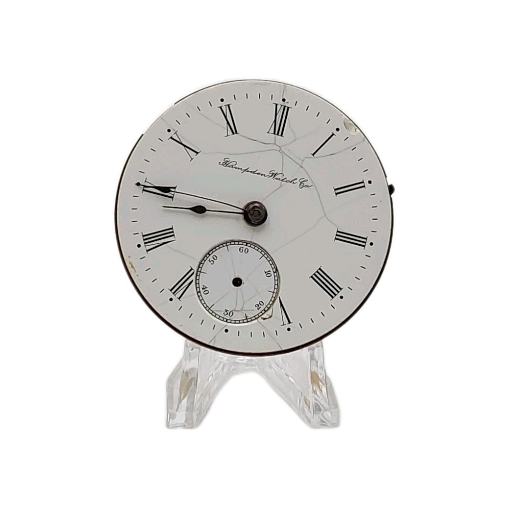 Hampden Champion 18s Movement Sunk Enamel Dial Pocket Watch Parts 326