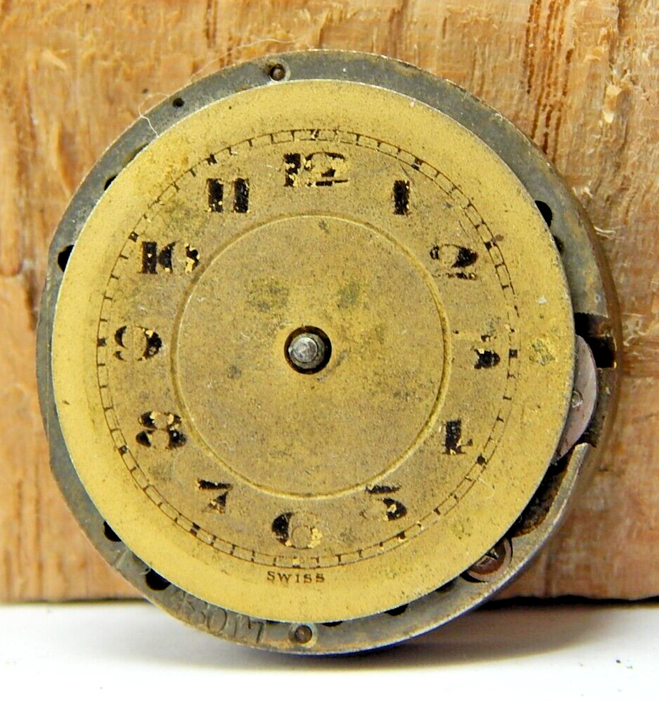 Vintage Hafis w. co 7 jewel 2 adjustment watch movement good balance with dial