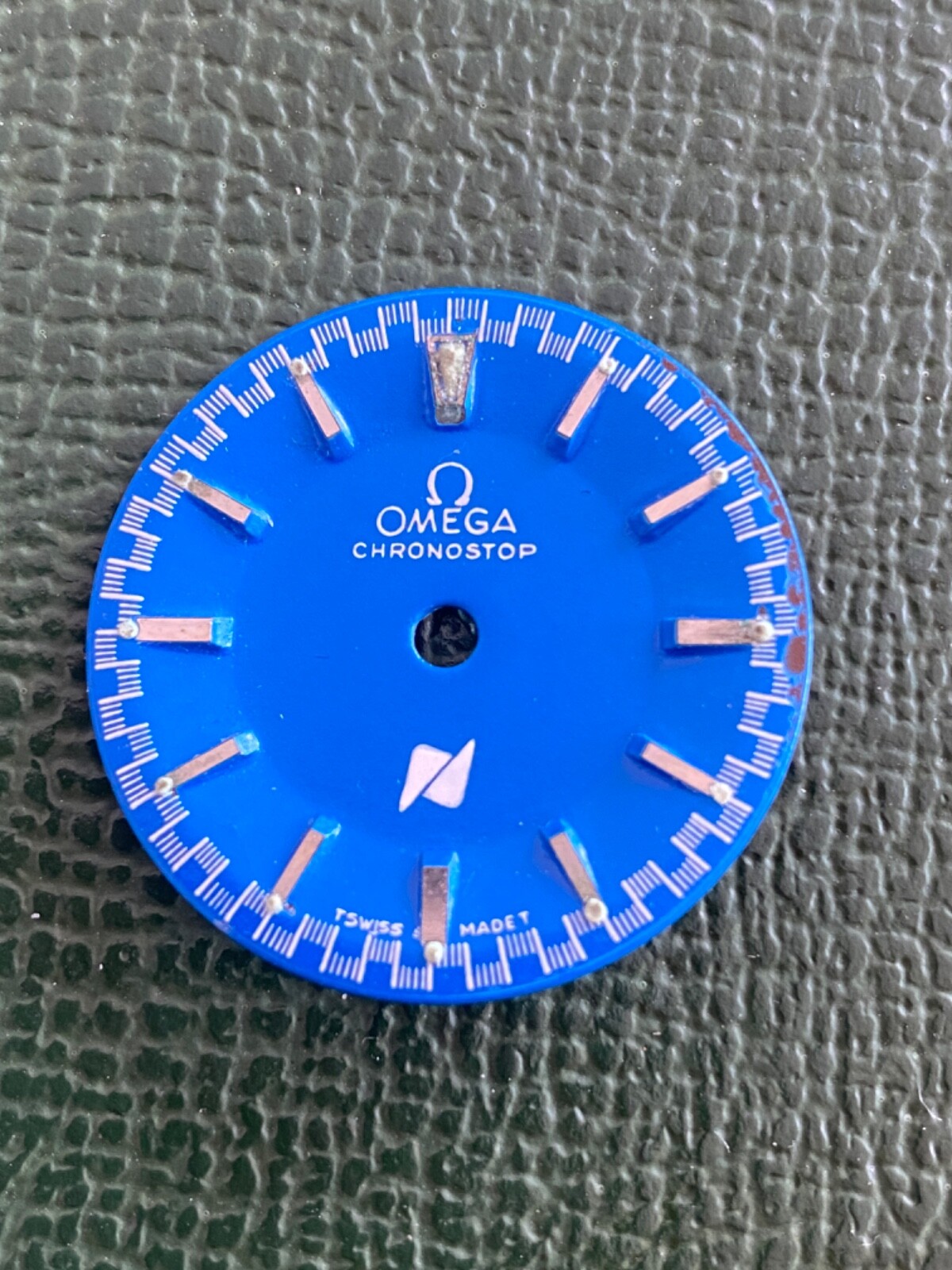 Authentic Vintage Omega Chronostope dial 28,5mm Blue Dial