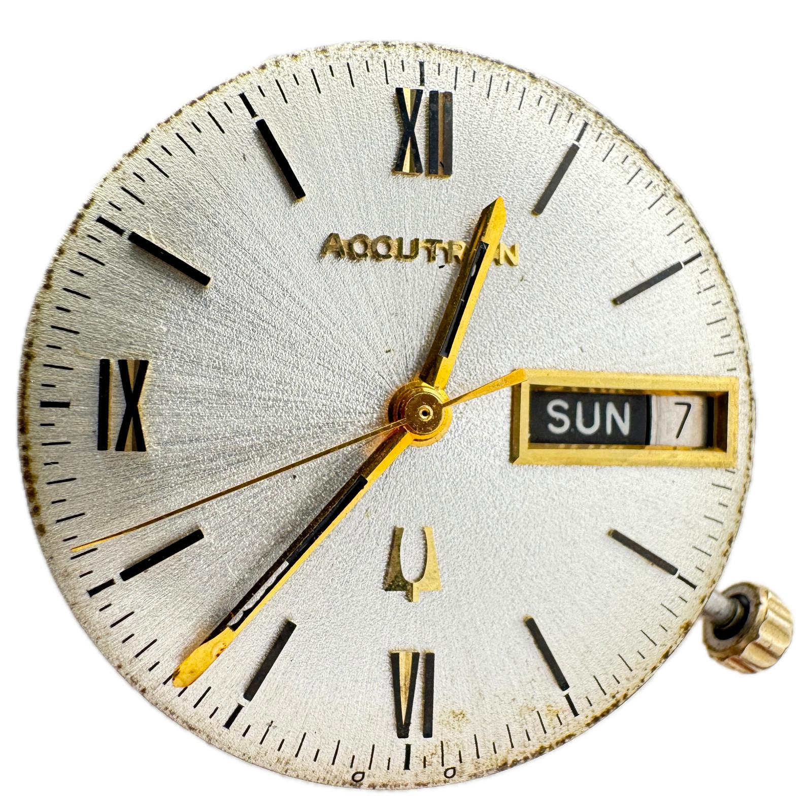 Vintage 28.5mm Accutron Frosted Sunburst Tuning Fork Wristwatch Movement 218 2