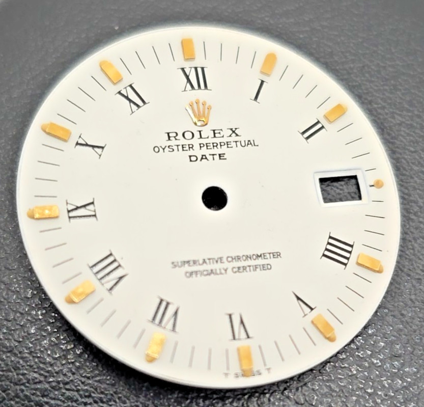 Rolex Date Original Dial Yellow Gold Index Swiss T Tritium Beyeler
