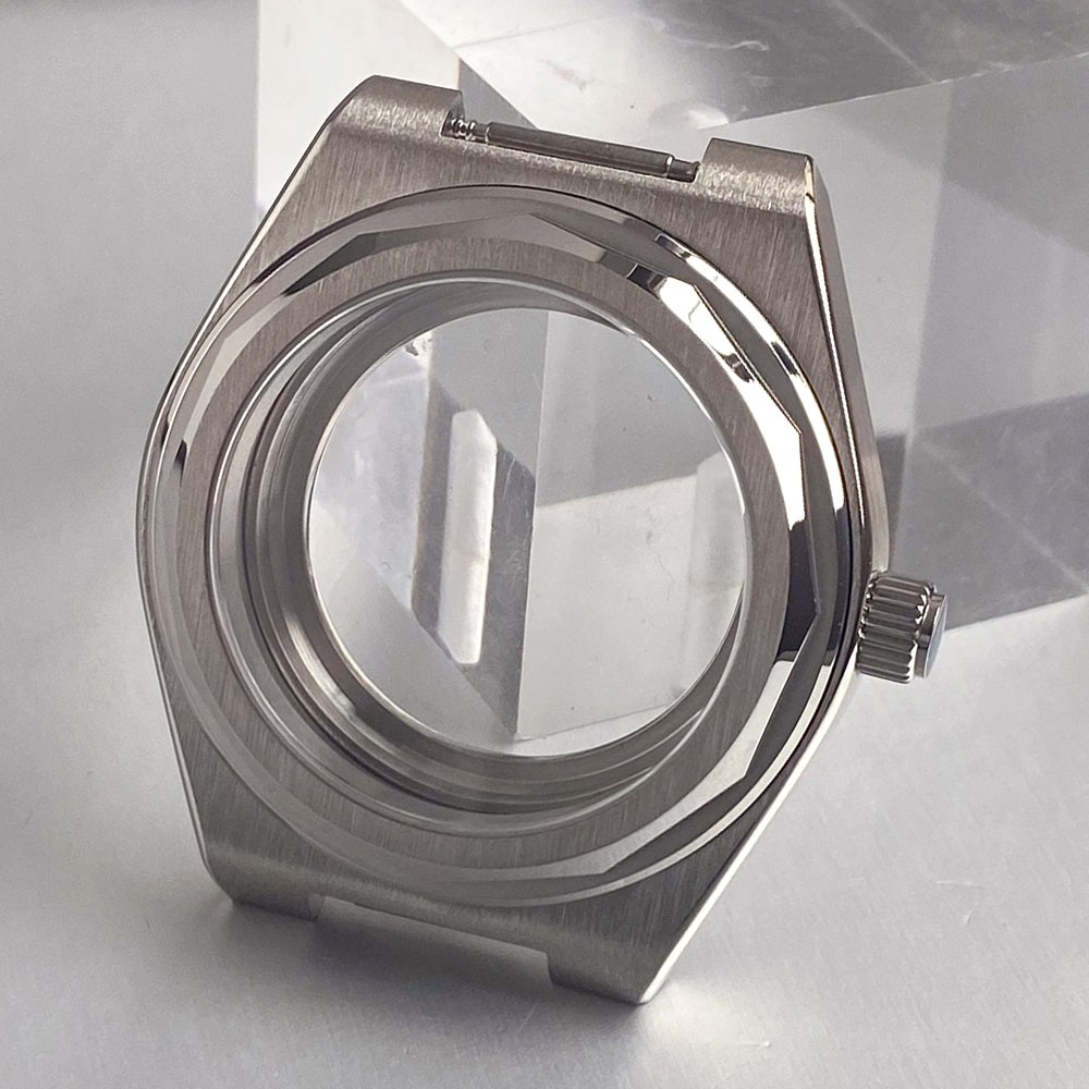 40mm Watch Case Polygon Bezel Sapphire Fit NH35 PT5000 For Engineer Style Watch
