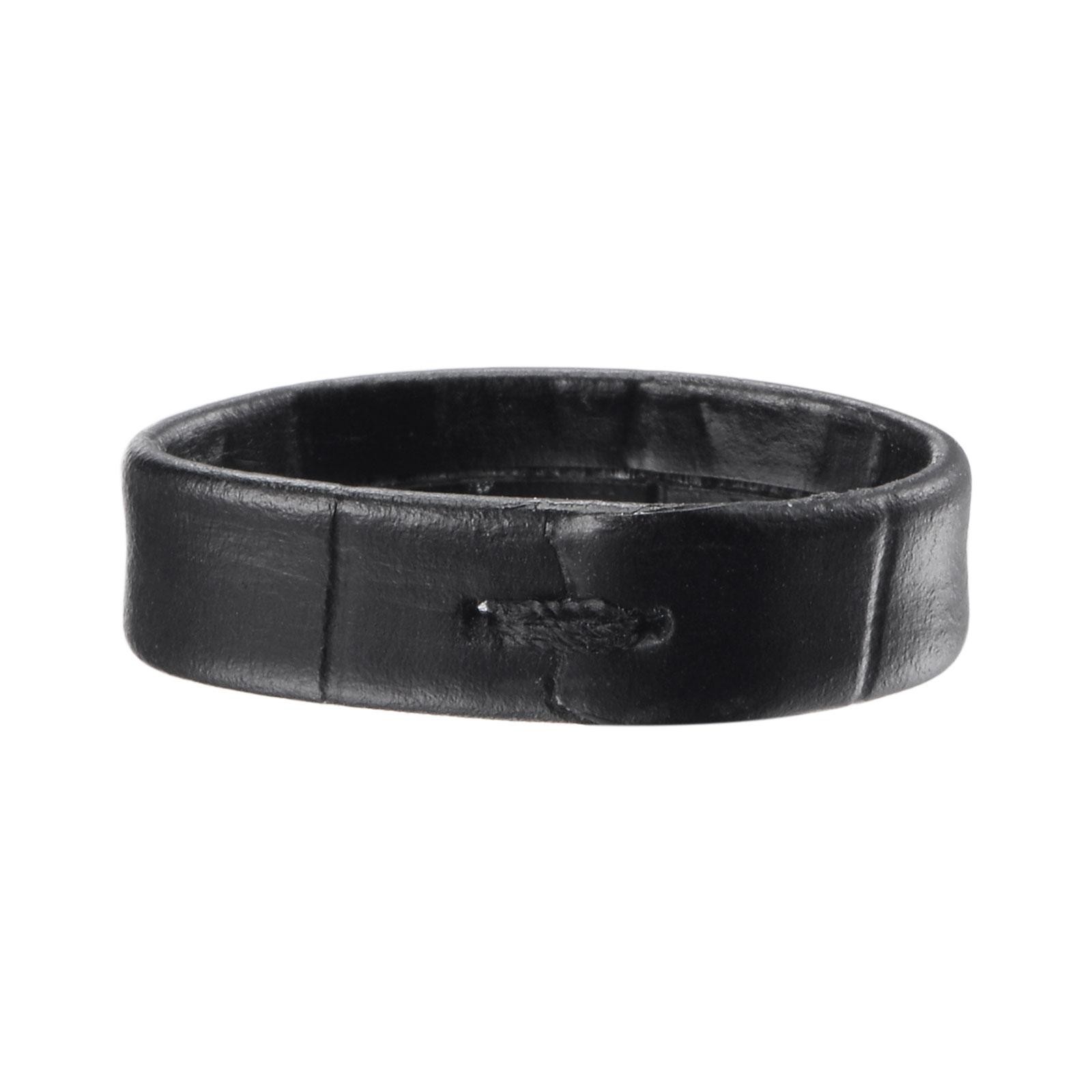 PU Leather Loops Retaining Ring Keeper for 21mm Width Watch Band, Black 2 Pcs