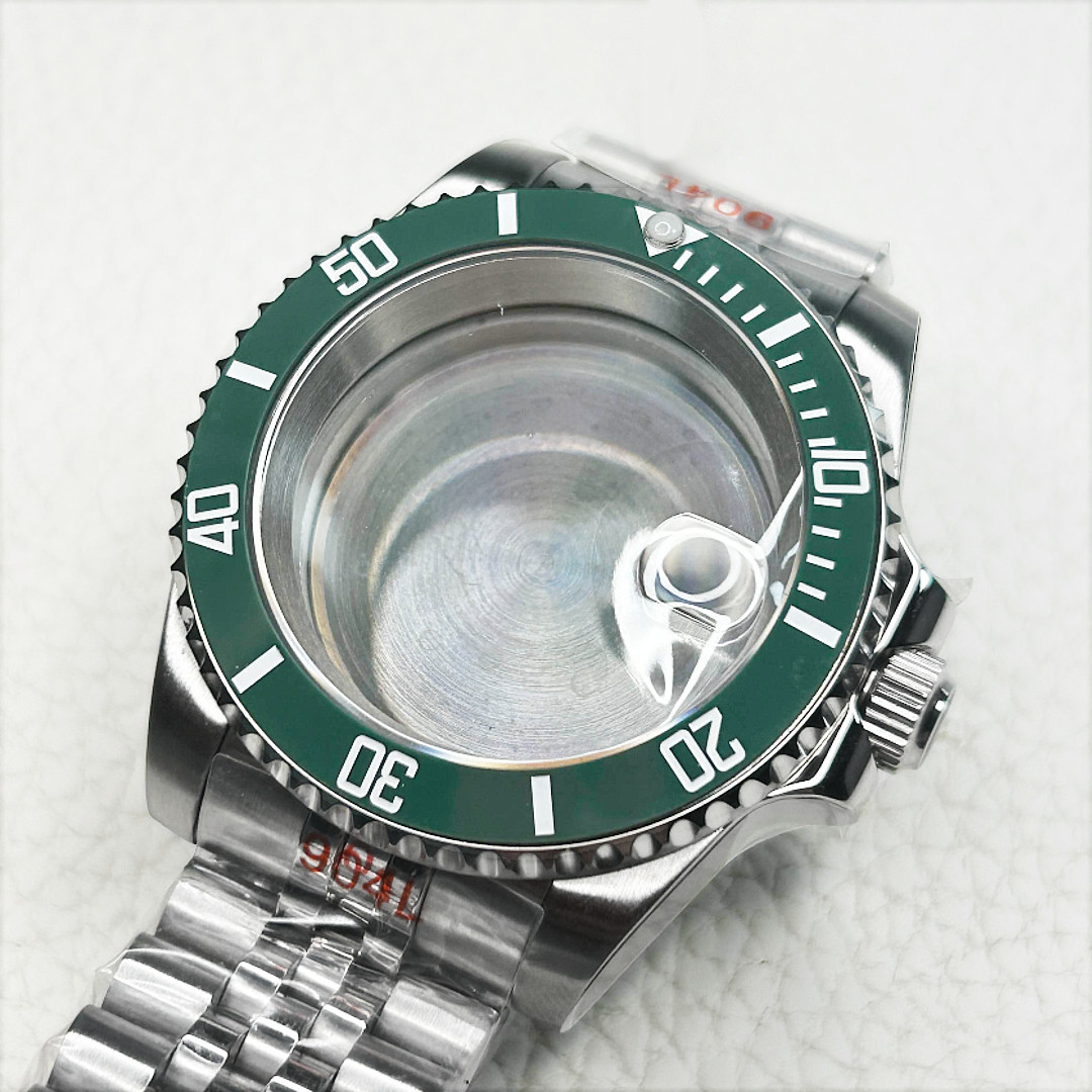 40MM SUB Watch Case Hulk Ceramic Bezel GMT Sapphire Glass Fit NH34A NH35 NH36