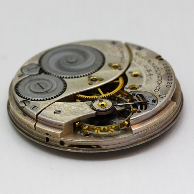 Elgin Grade 345 Model 3 12 Size Pocket Watch Movement & Fancy Dial ca. 1924