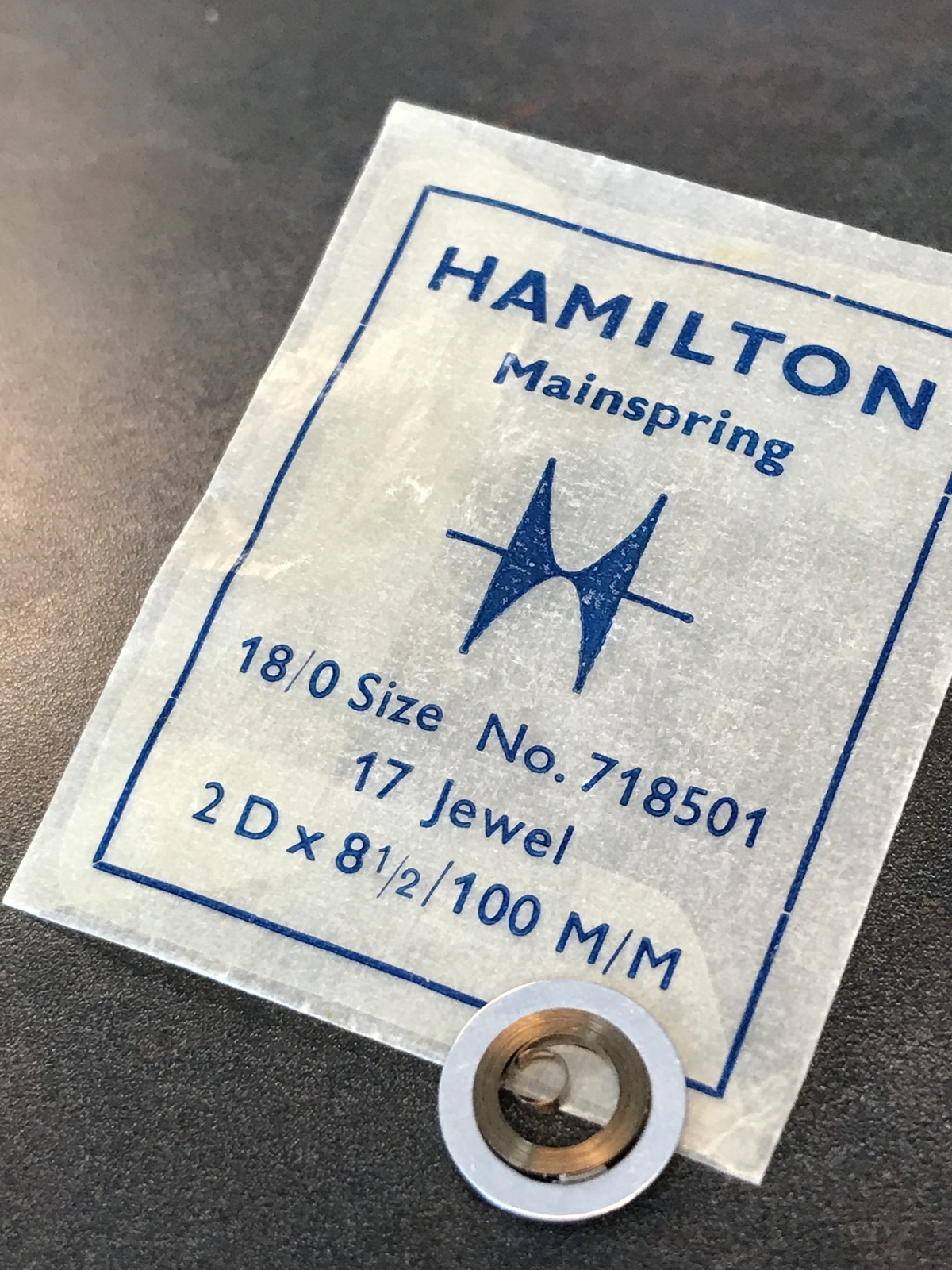 Hamilton Factory Mainspring for 18/0s Hamilton No. 718501 – Steel