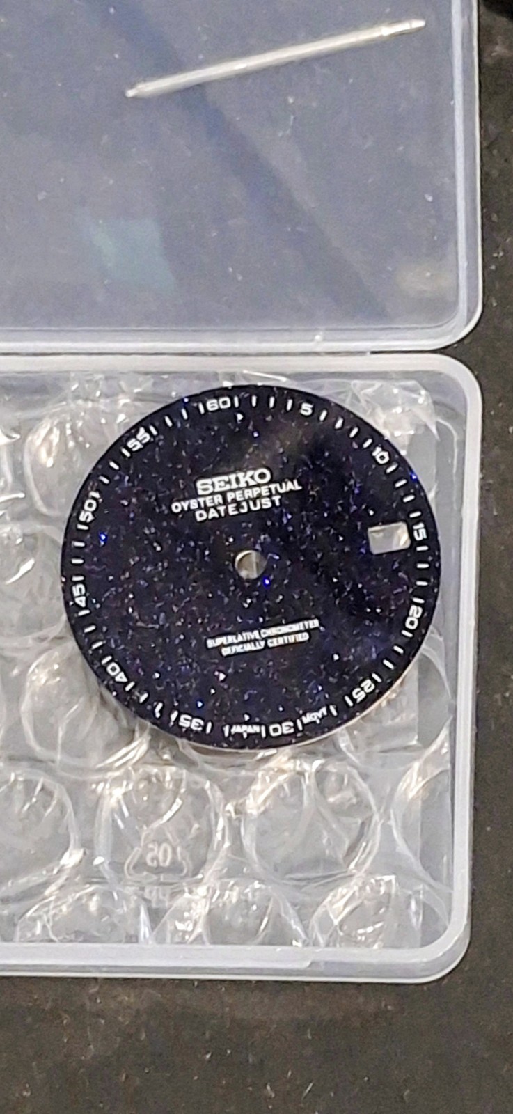 Seiko Watch Dial Blue Sparkle NH35 Movement 28.5MM 3.8 – 3.5 Green Lume