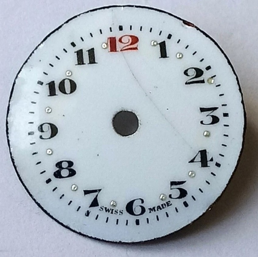 ANTIQUE WATCH RED 12 DIAL 21mm DIAMETER VINTAGE POCKET WRISTWATCH