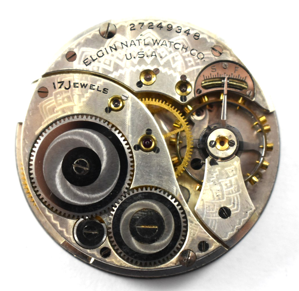 Vintage Elgin Grade 345 12s 17J OF Pocket Watch Movement lot.qg