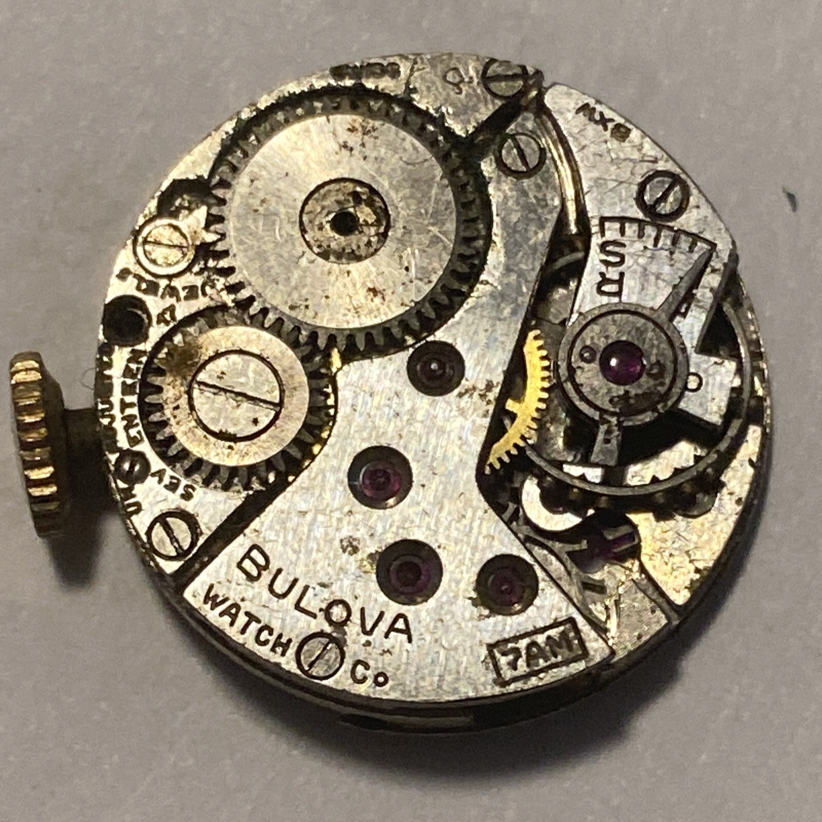 Bulova 7AM AS 1001 Movement 17 Jewel For Parts Or Repair A Schild 1001