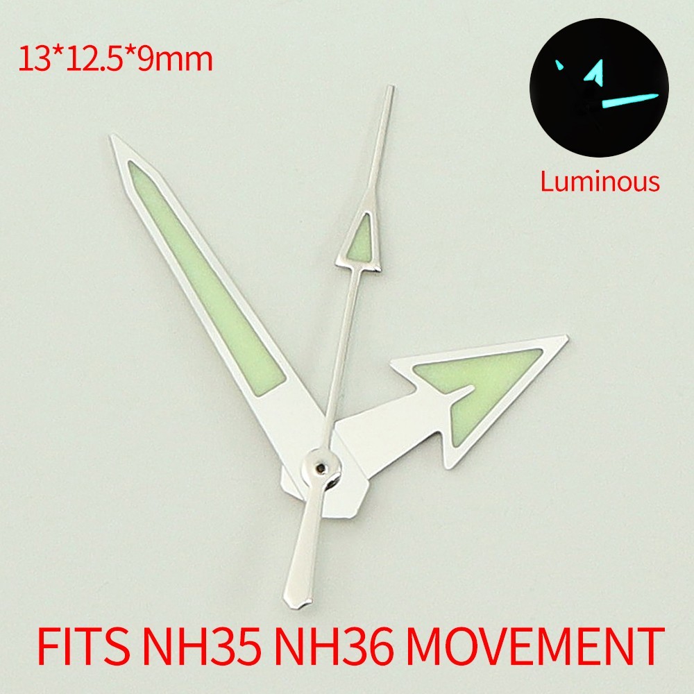 Three Pointer High quality Diver Watch Hands C3 Luminous for Seiko NH35 Movement