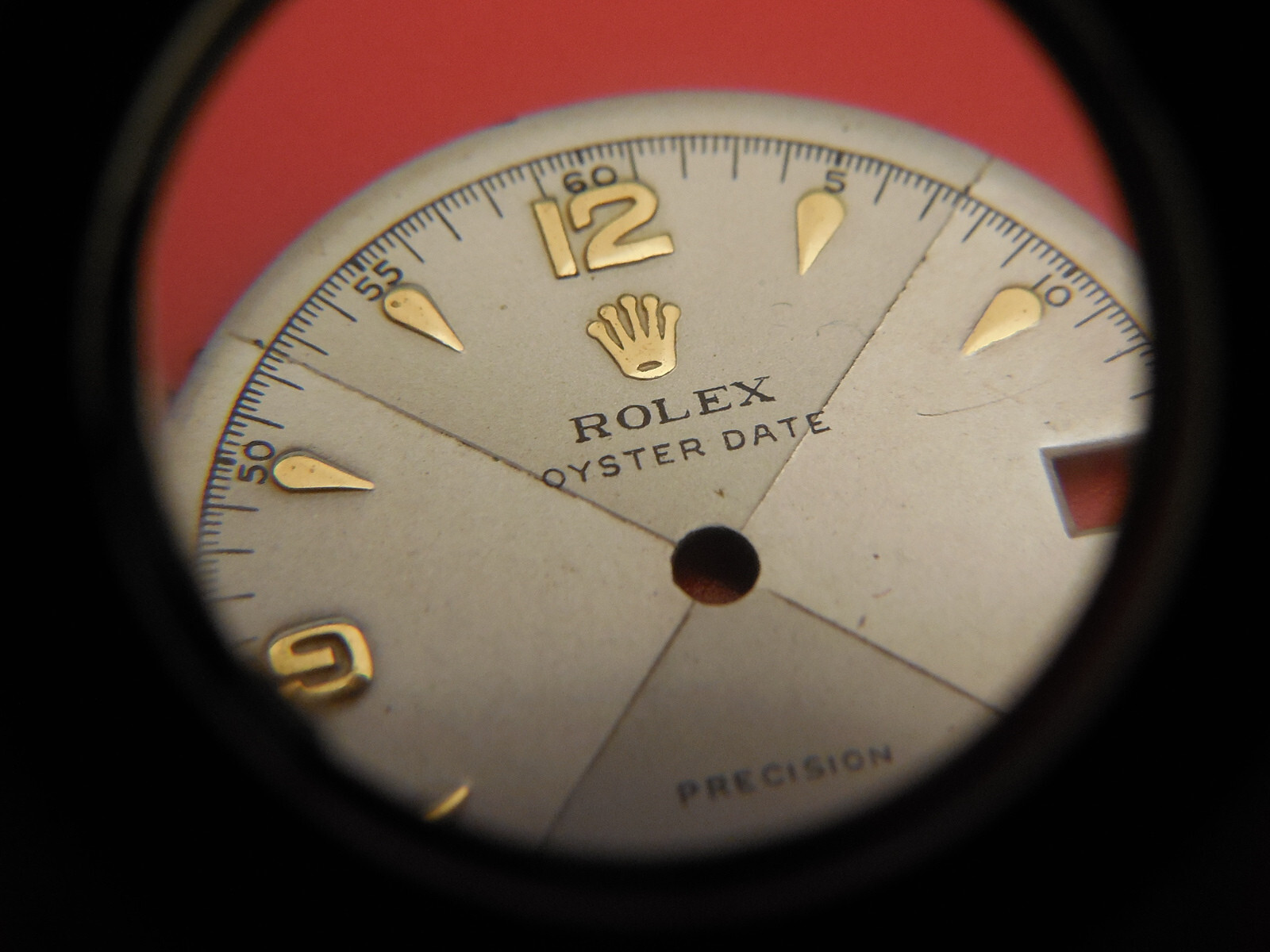 GENUINE ROLEX OYSTERDATE 6466 DIAL FOR 17 JEWEL 1210 MANUAL WIND MOVEMENT