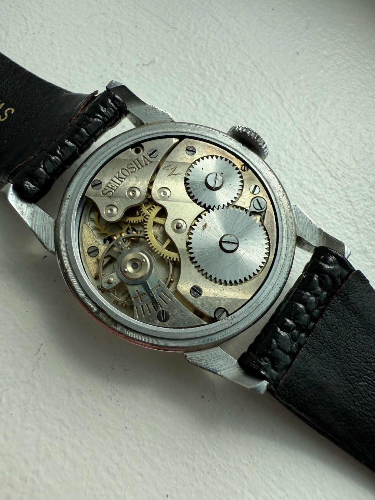 Antique Seiko Precision Seikosha Movement Arabic Numerals Sub Second Wristwatch