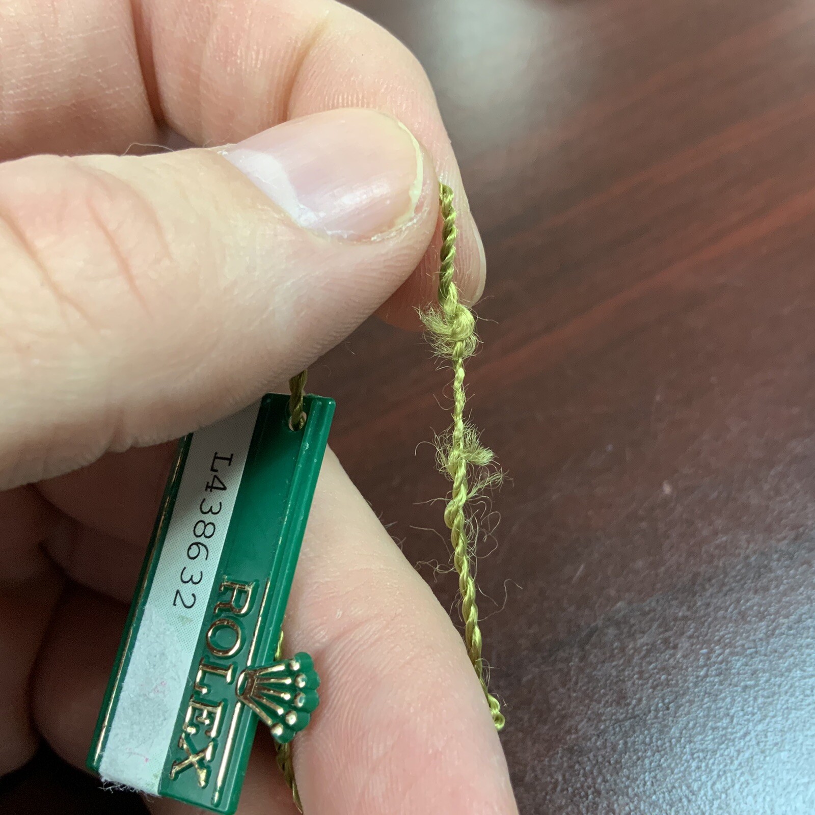 ROLEX VINTAGE GREEN SERIAL HANG TAG