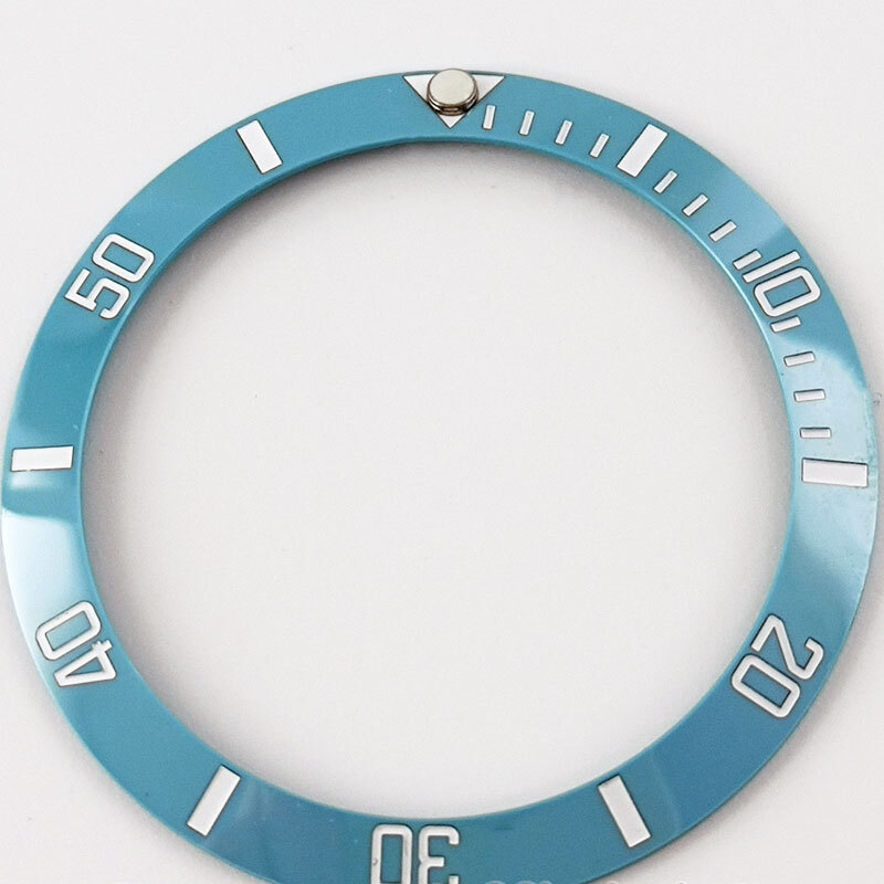Sky Blue Slope Ceramic Bezel Insert 38mm*30.6mm High quality fit 40mm NH35 Watch