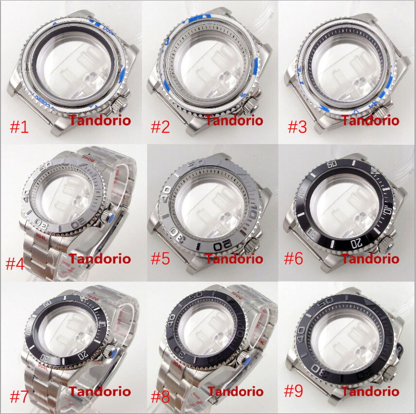 20ATM Sapphire Glass 40mm Watch Case 120 Clicks Fit NH34 NH35 NH36 Ceramic Bezel