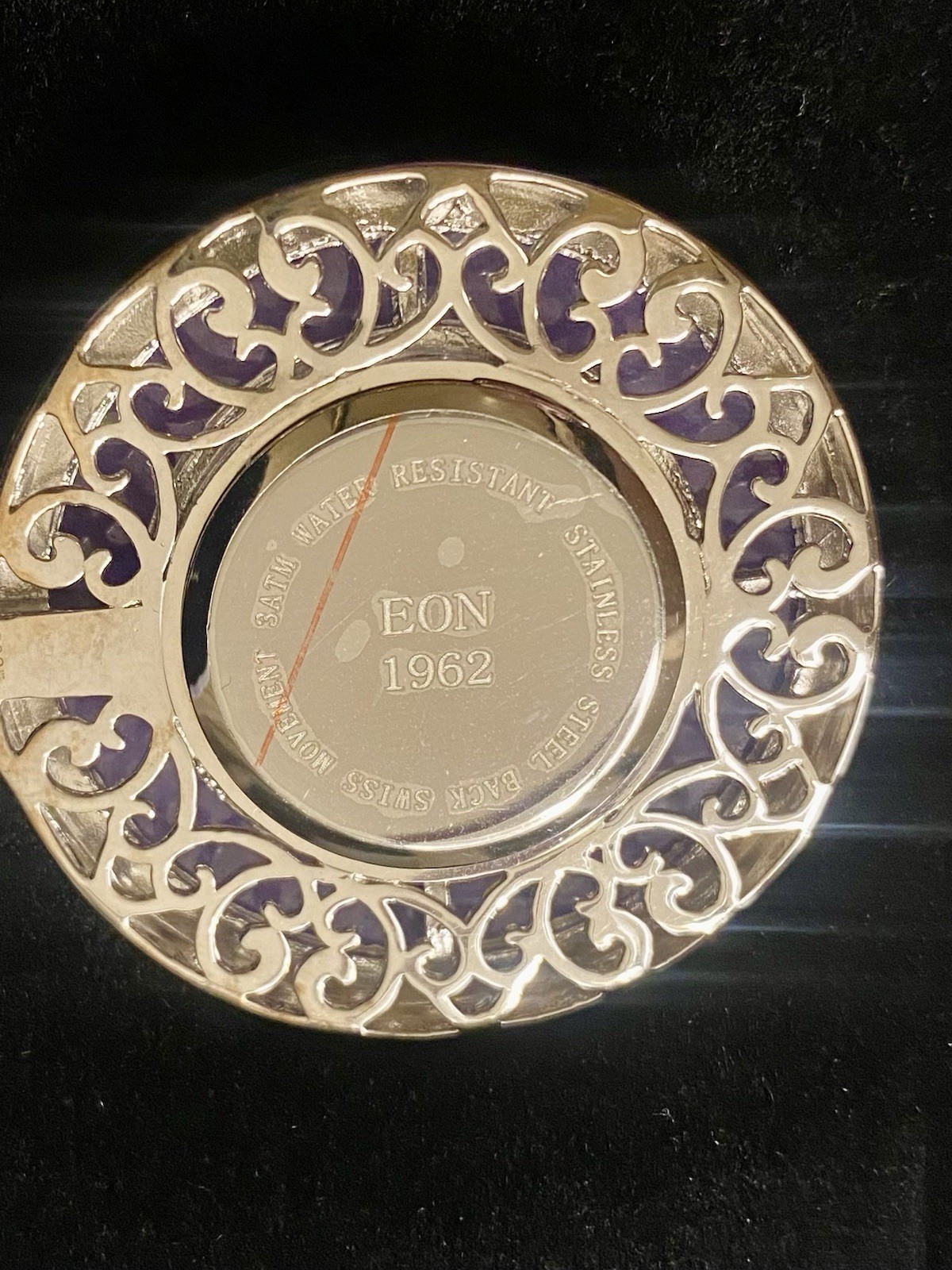 Eon 1962 Swiss Movement Purple Jade (D). Pocket Watch/ 32” Stainless Steel