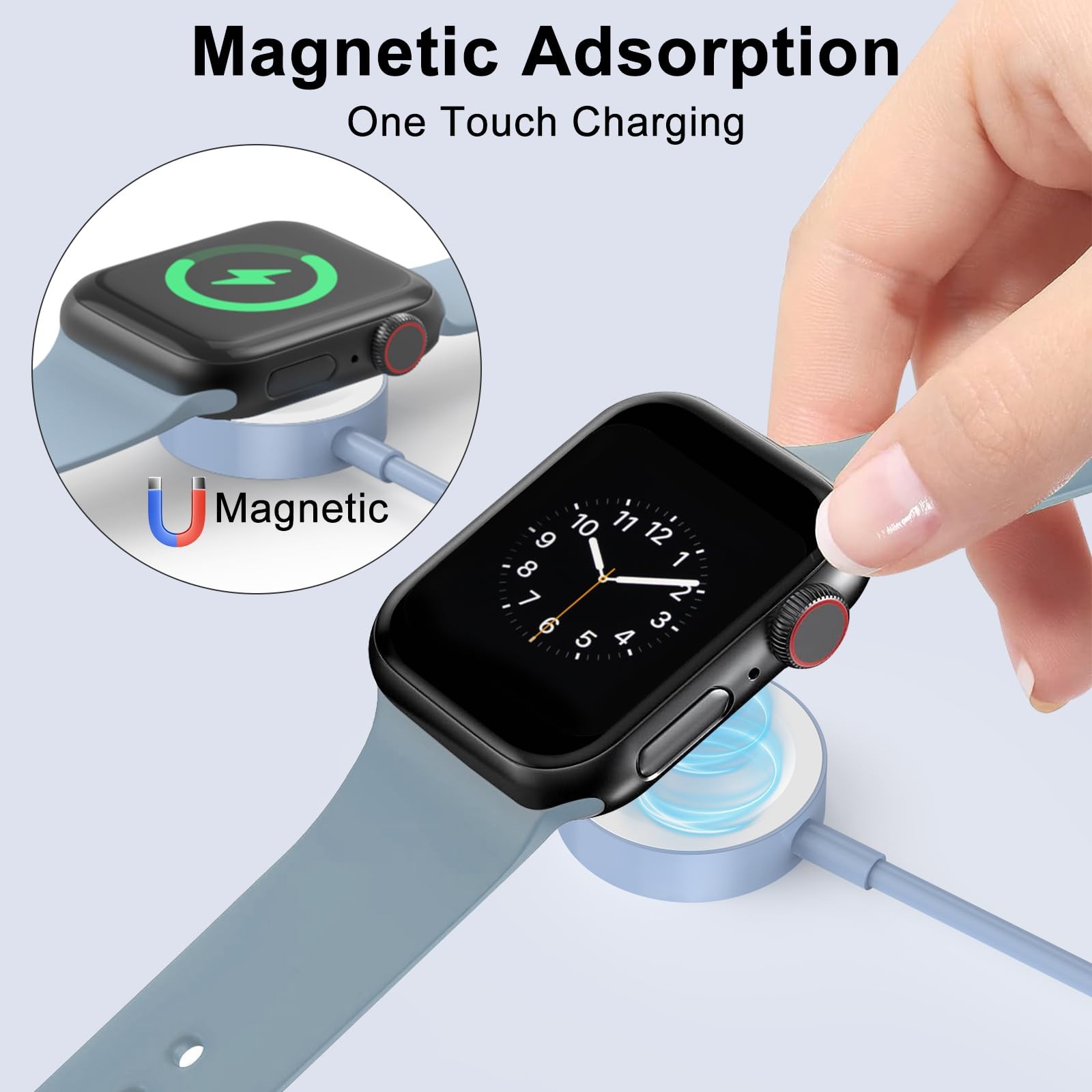 2Pack Blue for Apple Watch Charger USB Magnetic Wireless Fast iWatch Charger …