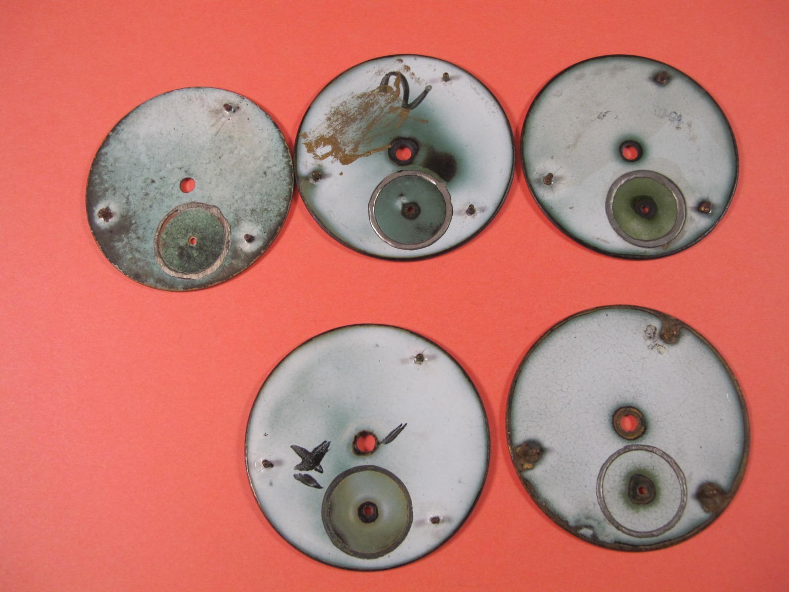 ELGIN NATIONAL WATCH CO MENS GROUP OF 5 POCKET WATCH DIALS 18S