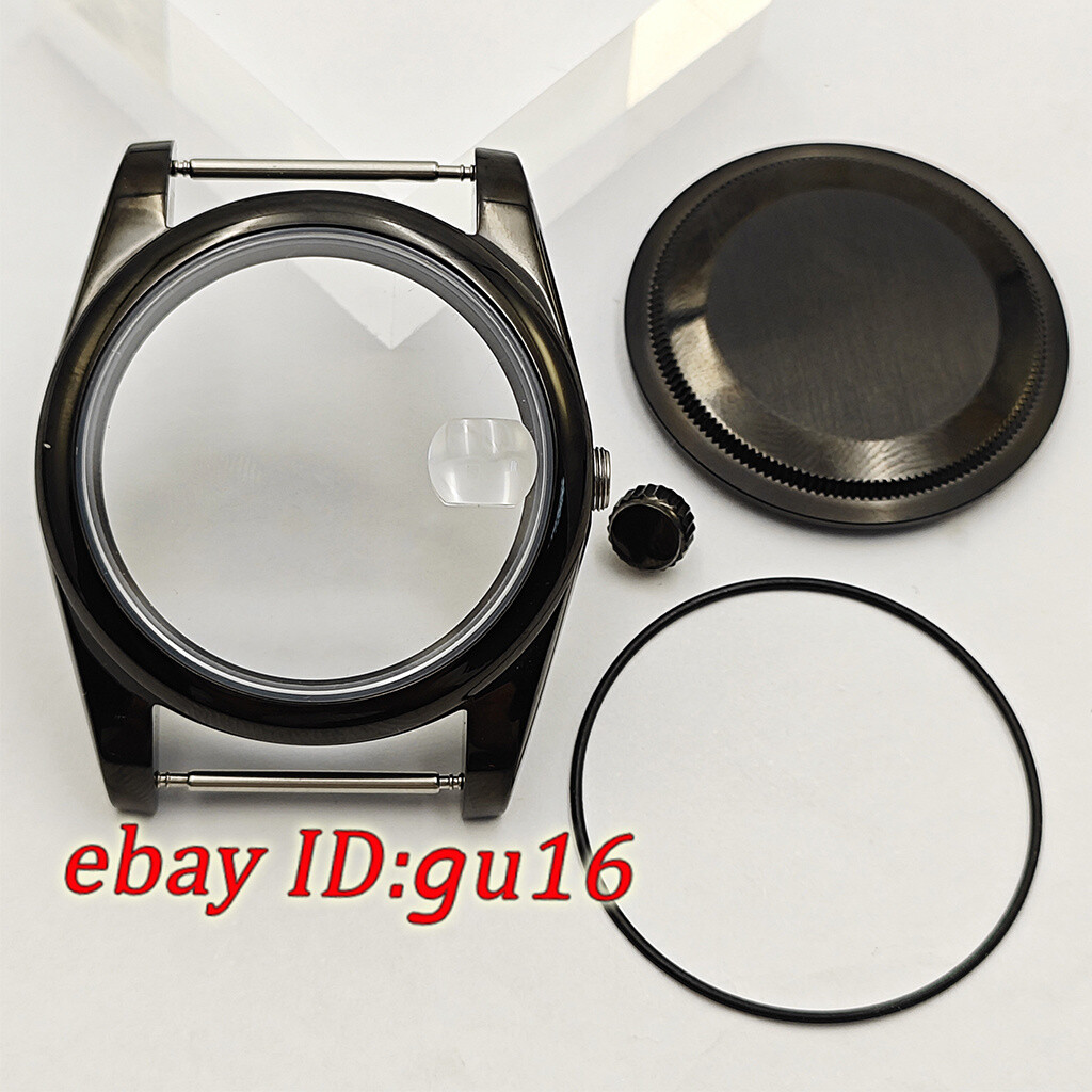 36mm 39mm black watch case fit NH35 NH36 Miyota 8215 ETA 2824/2836 DG2813 3804