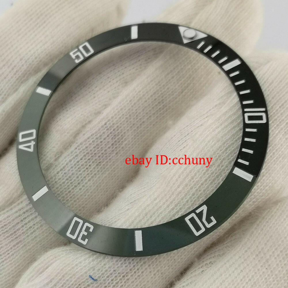 40mm sapphire Watch Case Black Green Ceramic Bezel Fit NH35 NH36 NH35A Movement