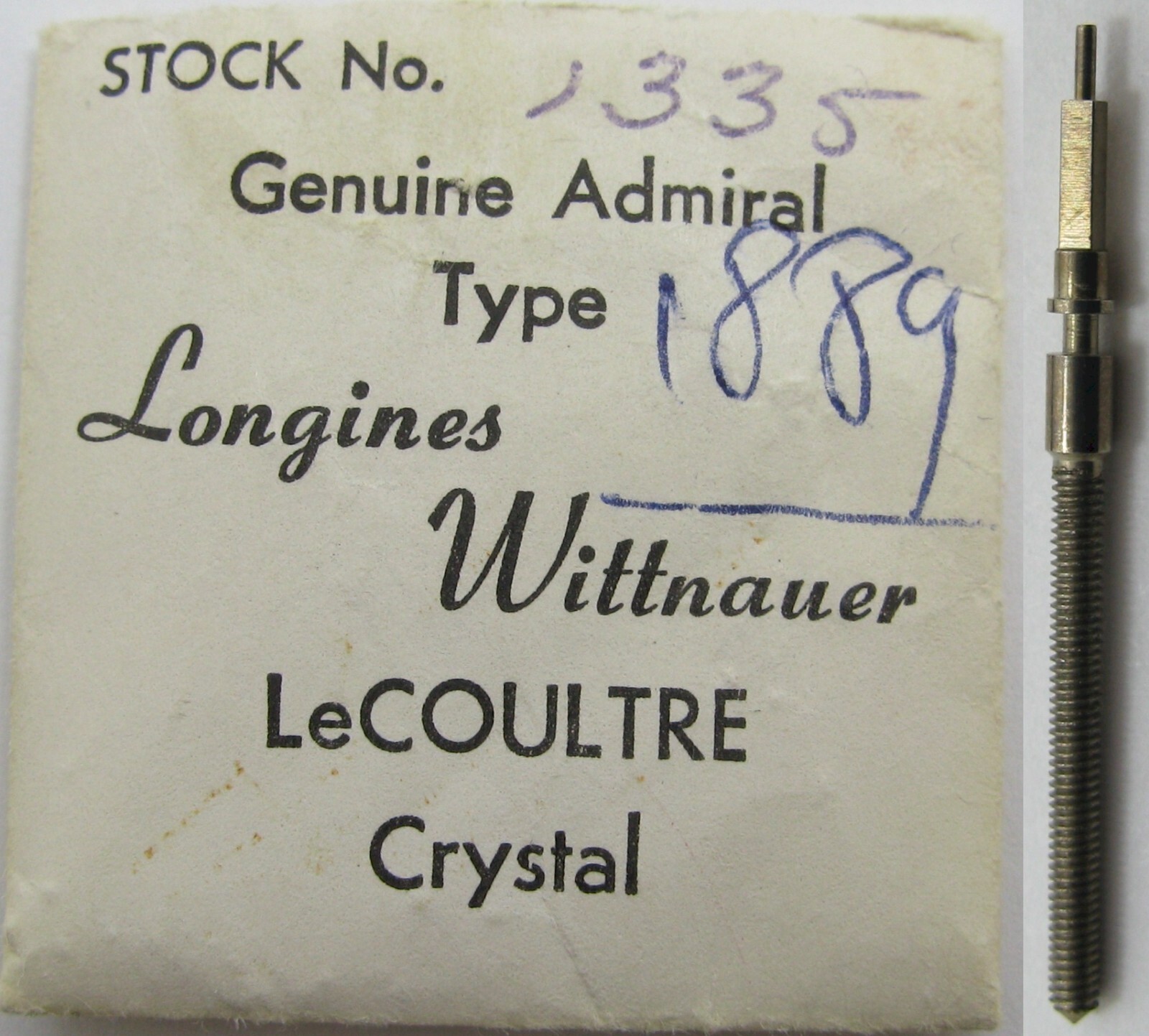 Longines 18.89 winding Stem pocket watch part # 401 MODEL B: square 1.9 mm